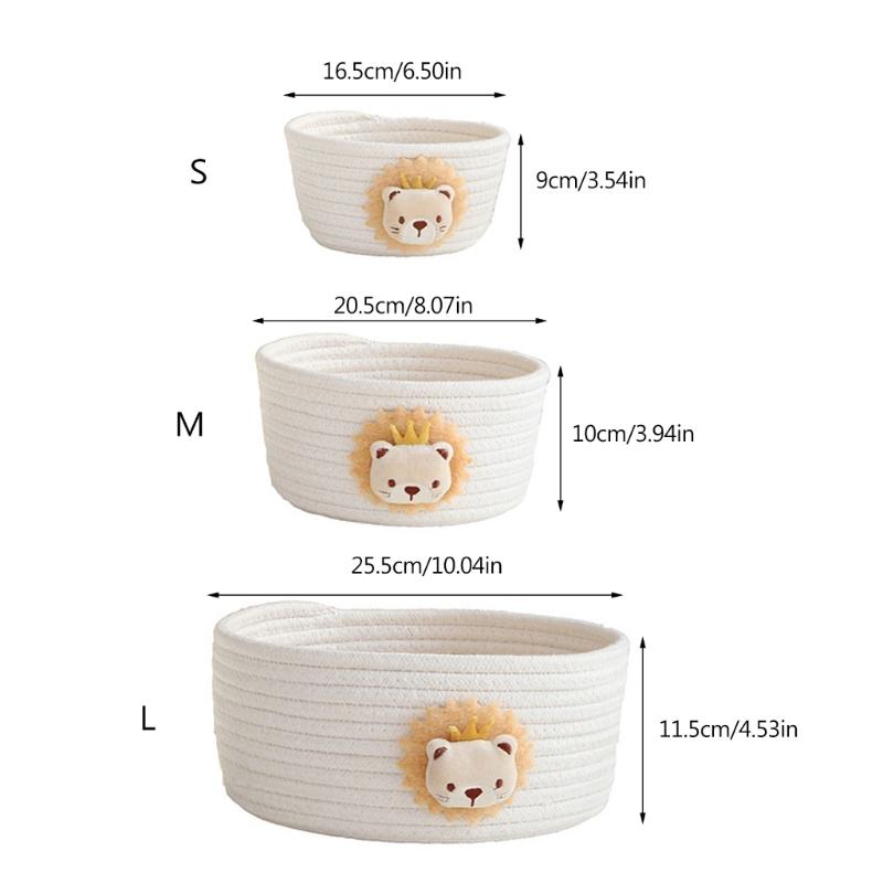 Small Woven Baskets for Organizing Rope Storage Basket Cute Cotton Basket Nursery Gift Dogs Toy Storage Bins for Toy