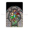 Stained Glass Don Quixote Knight In Shining Amor Design Metal Sign Rusty Club Mural Iron Club Tin Sign Poster