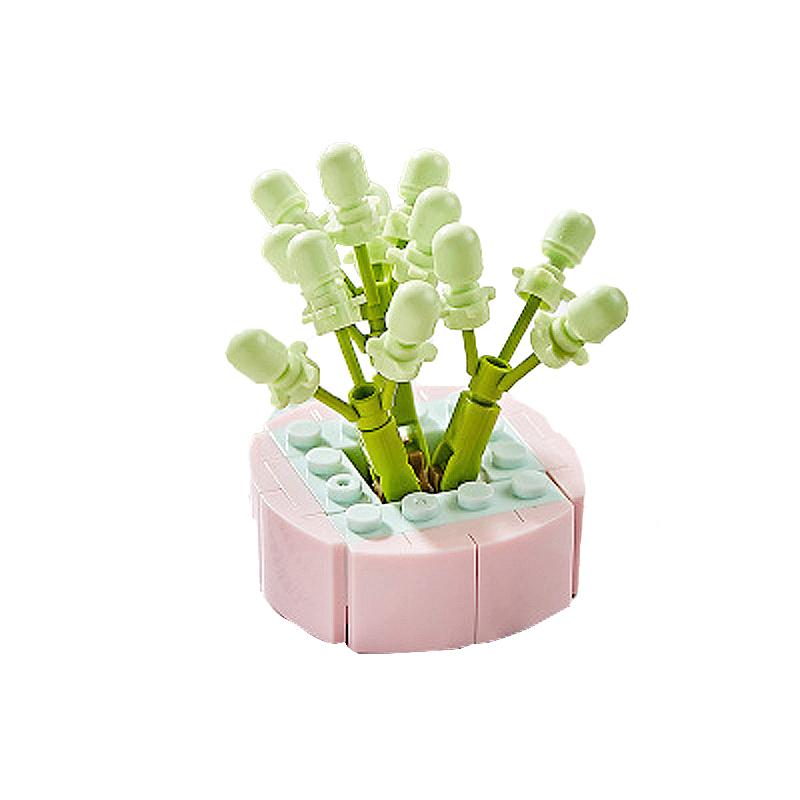 Mini Blume Gebäude Block Haushalt Tischplatte Sukkulenten Topf Dekorationen DIY Kleine Partikel Puzzle Montage kinder Spielzeug Ch