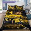 Joao Felix Football Player Golden Poster Print 3‑Pieces Duvet Cover Set Soccer Fan Bedding Bedroom Home Decor Without Pillow Core Comforter