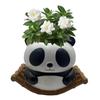 Süßer Panda-Blumentopf Rustikale Skulptur Lustiger Panda-Blumentopf für Hausgarten-Dekoration Realistischer Harz-Blumentopf Gartendekorationen