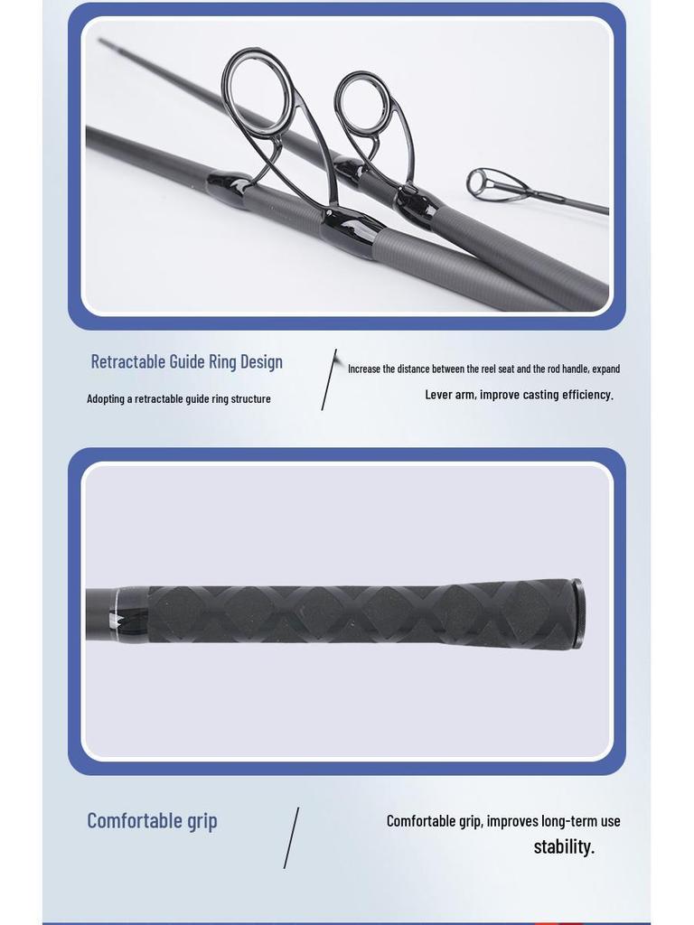 TRAVEL KARP Långkast 4-delad Spö, 3,75LBS, FiskeSpö med Flera Specifikationer