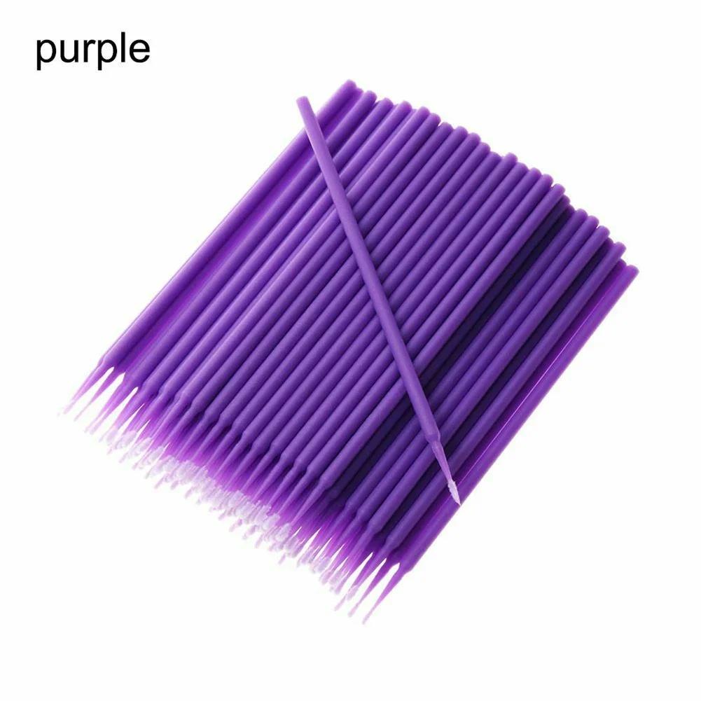 100Pcs Car Touch Up Paint Brushes Disposable Micro Brush Tips Set Car Detailing Applicator Sticks Blue Purple Green Accessories