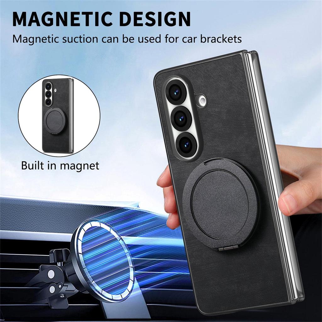 Skórzany portfel etui Galaxy Z Fold6 z miejscem na karty dla Samsung Z Fold7 - Wielofunkcyjne składane etui ochronne