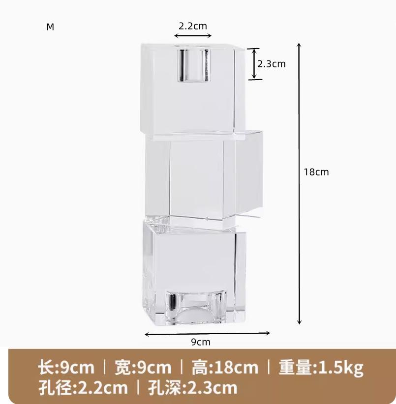 Crystal Glass Candlestick European Light Luxury Household Romantic Candlestick Home Furnishings Dining Table Candlestick