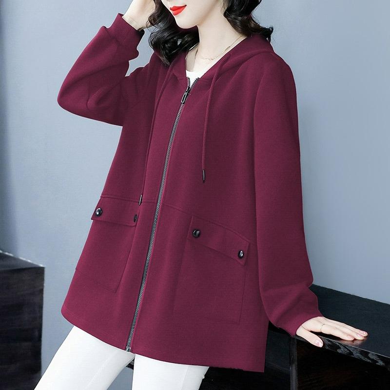Autumn and Winter Loose Large Size Open-sleeved Hooded Sweater Tops All-match Casual Women's Clothing