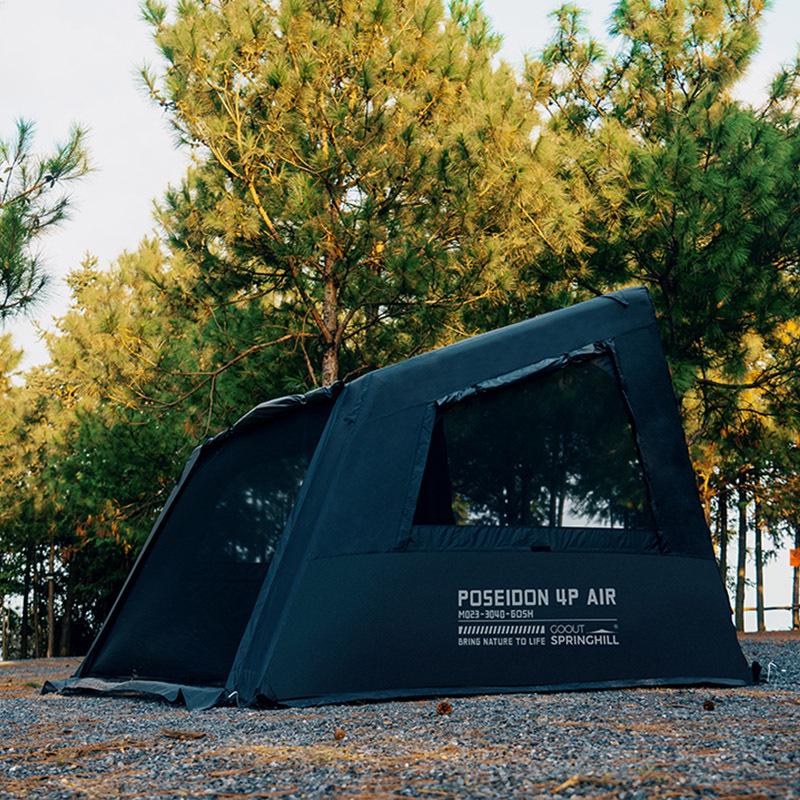 Spring Mountain 4P Inflatable Tent - One Bedroom, One Living Room, Rainproof, Skylight, Outdoor Camping Shelter.