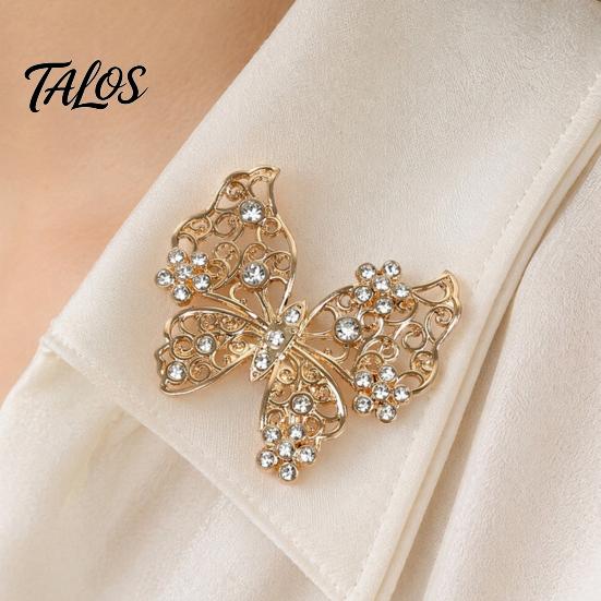 Decorative Butterfly Accessory Rhinestone Brooch for Women, Shape Lapel Pin Long-lasting Clip, Sweater Cardigan Coat Suit Scarf Jewelry Accessories