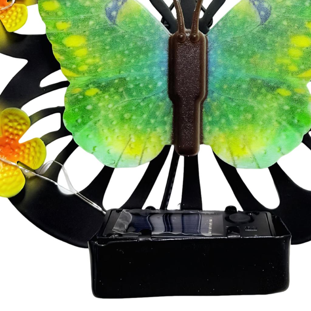 Painted Butterflies Decorative Light with Flower LED Waterproof Hollow Out Wall Decoration Lights for Outdoor/Patio/Garden