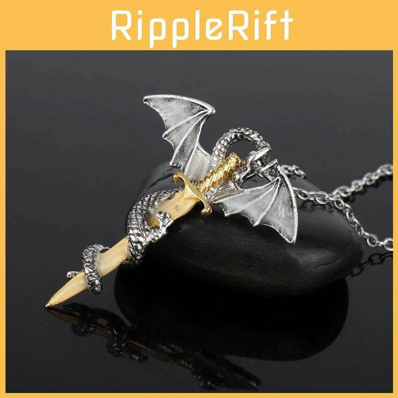 Luminous Winged Dragon Necklace With Alloy Pendant For Men And Women