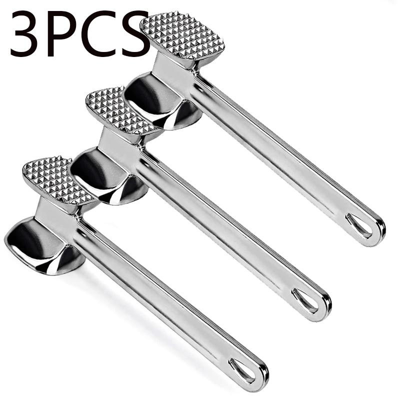Aluminum Alloy Meat Tenderizer Household Double-sided Meat Steak Hammer Kitchen Beef Tenderizer Food-grade Durable Ergonomic