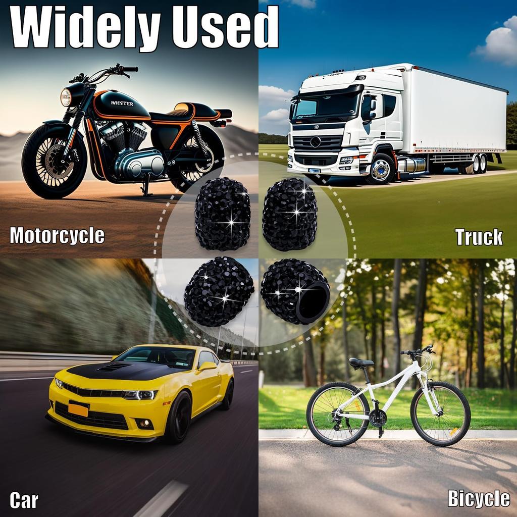 4PCS Bling Crystal Diamond Tire Stem Valve Caps, Dustproof Car Wheel Tire Valve Caps Universal Tire Valve Stem Covers for Cars, SUV, Trucks, Bikes,