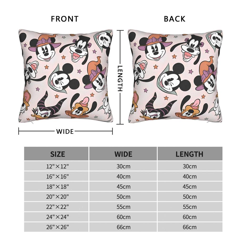 Mickey Mouse Halloween  Throw Pillow Cover Polyester Throw Pillow Not-So-Scary , Novelty Pillowcase