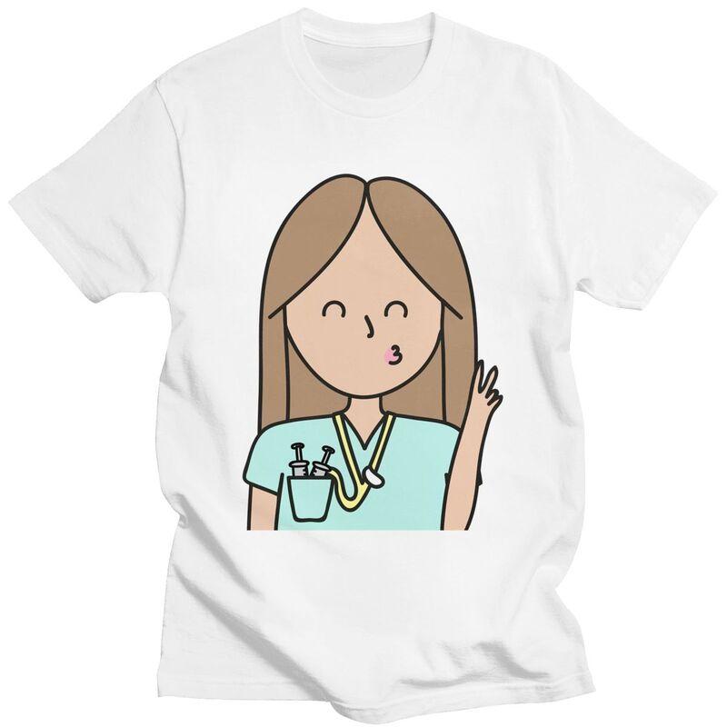 Custom Cool Enfermera En Apuros Doctor Nurse Medical T Shirt Men Short Sleeve Pure Cotton Tshirt Leisure Tees Streetwear Tshirt