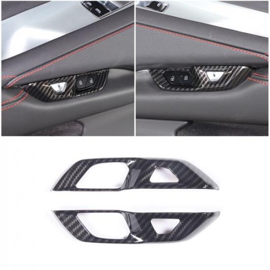 Carbon Fiber ABS Interior Door Lock Handle Cover Trim For C8 Corvette -2025