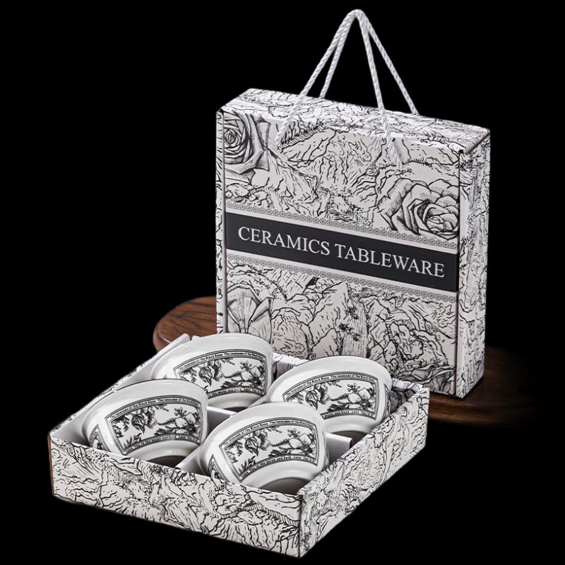 

Black Rose Ceramic Tableware Gift Set