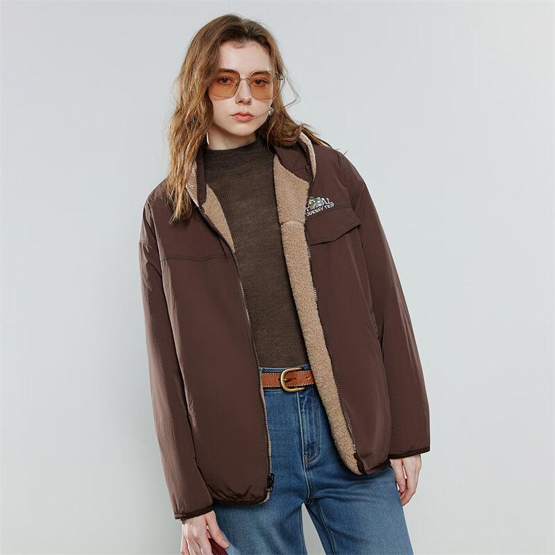 Chuyu Women's Reversible Cartoon Embroidered Plush Jacket