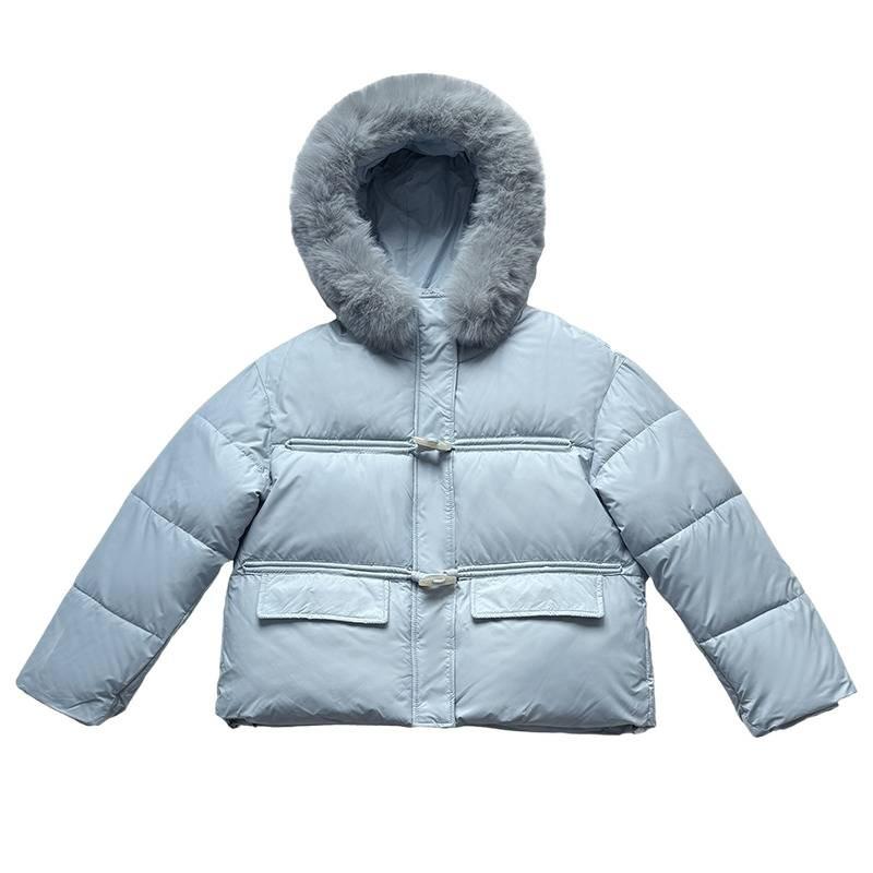 Big fur collar short down cotton clothes women's winter design sense niche high sense fashion age-reducing jacket