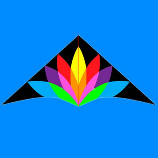 Seven-Color Triangle Flower Kite - Easy to Fly, Large Adult Size, Ideal for Light Breezes