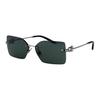 & Co. Curved Arm Metal Rectangular Sunglasses Women Sunglasses Silver 0TF308860033H