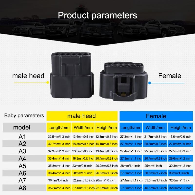 1 set 1/2/3/4/6/8/10/12 Pin Way Waterproof Wire Connector Plug Car connectors