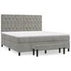 Vidaxl Letto Continentale Con Materasso, Grigio Chiaro, 160X200Cm, Velluto