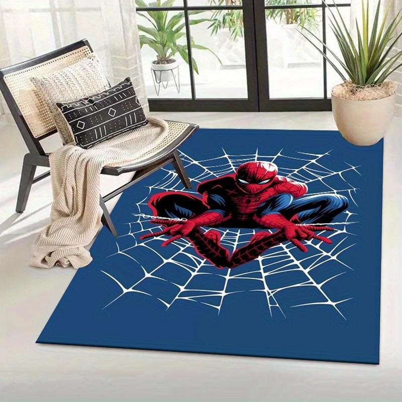 1pc Spider-Man Pattern Area Rug Soft Flannel Floor Mat for Living Room, Office, Bedroom, Outdoor and Camping, Sofa Coffee Table Floor Mat, D