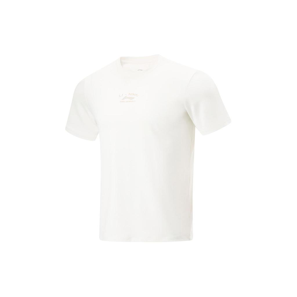 Li-Ning Breathable Comfortable Quick-Dry Round Neck Short Sleeve T-Shirt Men Tops Off-White ATSU475-9