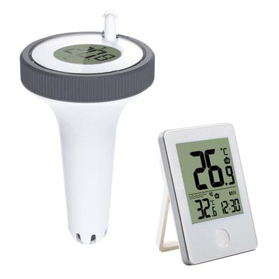 Drahtloses Schwimmendes Thermometer mit Außen-/Innen-Temperaturmonitor Digitales Poolthermometer für Schwimmbad Badewanne Whirlpool