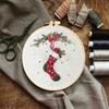 Elk Deer Christmas Embroidery Kit DIY Embroidery Set Home Decor Cross Stitch Set  Adults