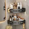 1/2/3Pcs Portable Punch-free Bathroom Shelves Wall-mounted Large Capacity Kitchen Storage Rack Triangle Save Space Shower Shelf