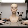 Female Mannequin Bust PVC Shell Hairpiece Display Head Foam Filled Jewelry for Photo