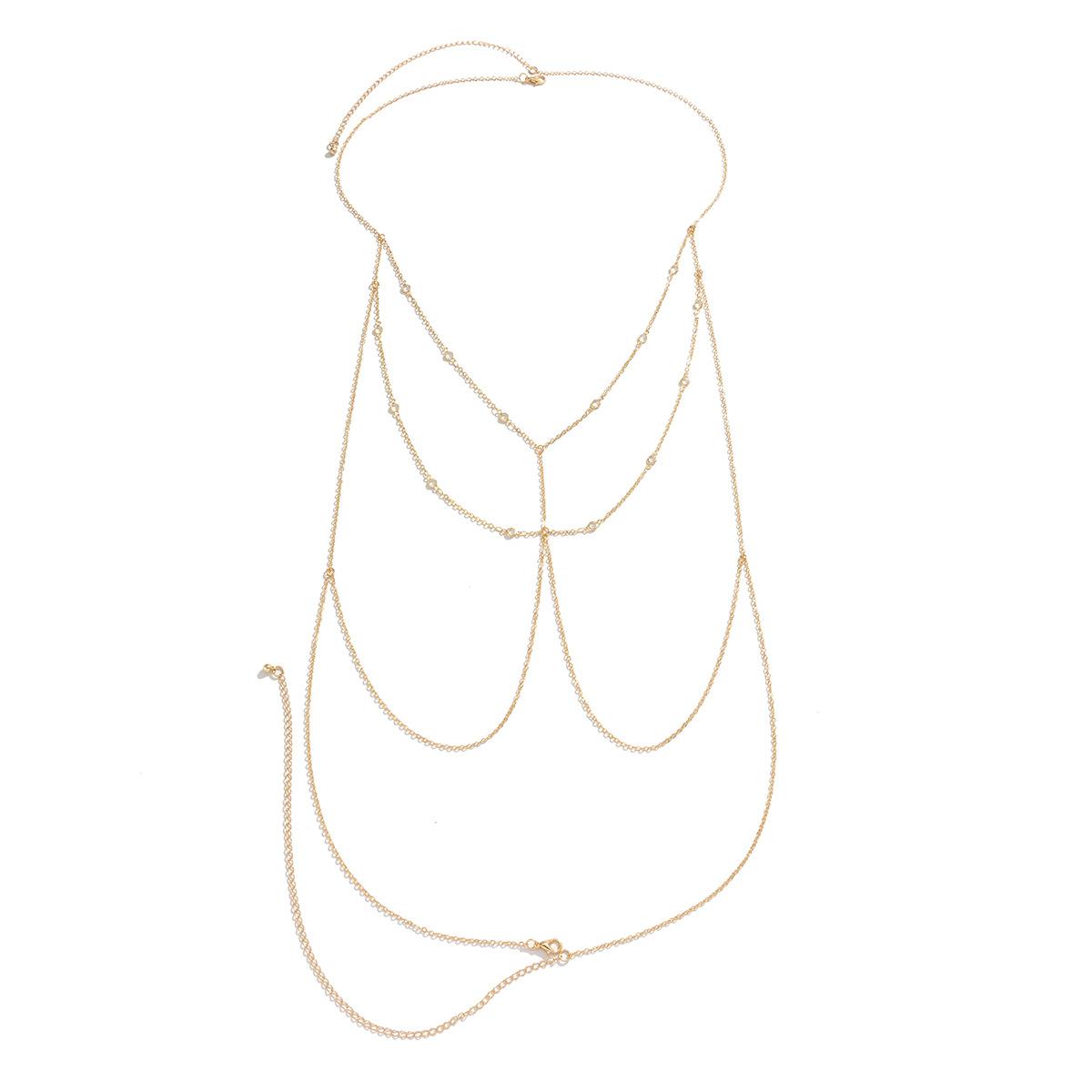 

Многослойная цепочка с крестом на грудь, грудной хрусталь, ожерелье со стразами, женское летнее сексуальное ожерелье на талии, живота, пляжные украшения золотой