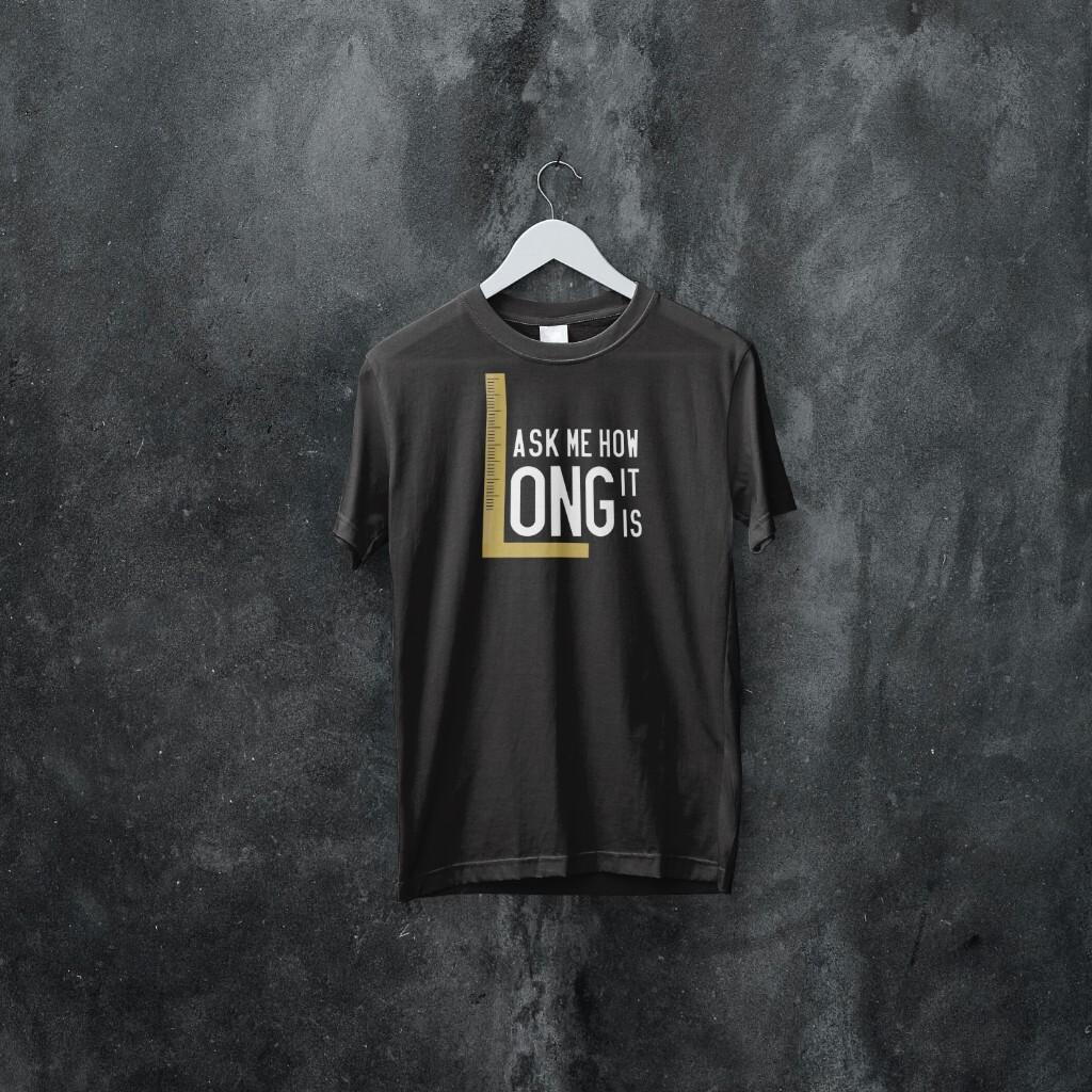 

FUNNY TSHIRT double meaning man and woman ruler gift simple cool graphic 2XL