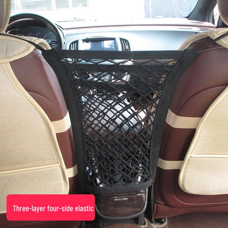 Car Seat Back Storage Net Organizer - Hanging Partition Bag for In-Car Use