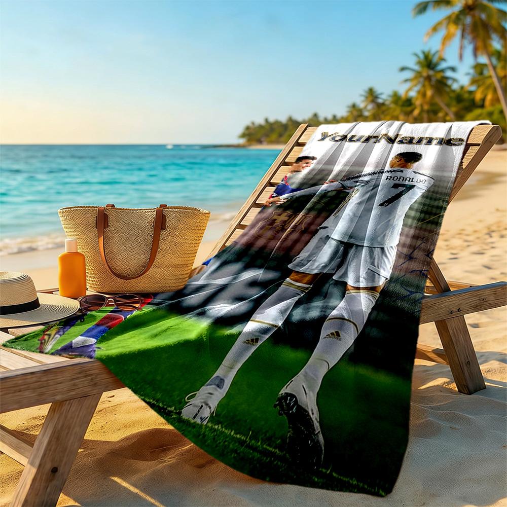 Messi Personalized Text Beach Towel Super Soft Microfiber Quickdry Fabric Ideal for Travel Outdoor Swim Pool Yoga Surf Camping Hiking Gym Gift Holiday