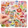 50pcs Cute Cartoon Retro Aesthetic Food Stickers Decals Laptop Phone Fridge Suitcase DIY Crafts Decoration Stickers Scrapbooking