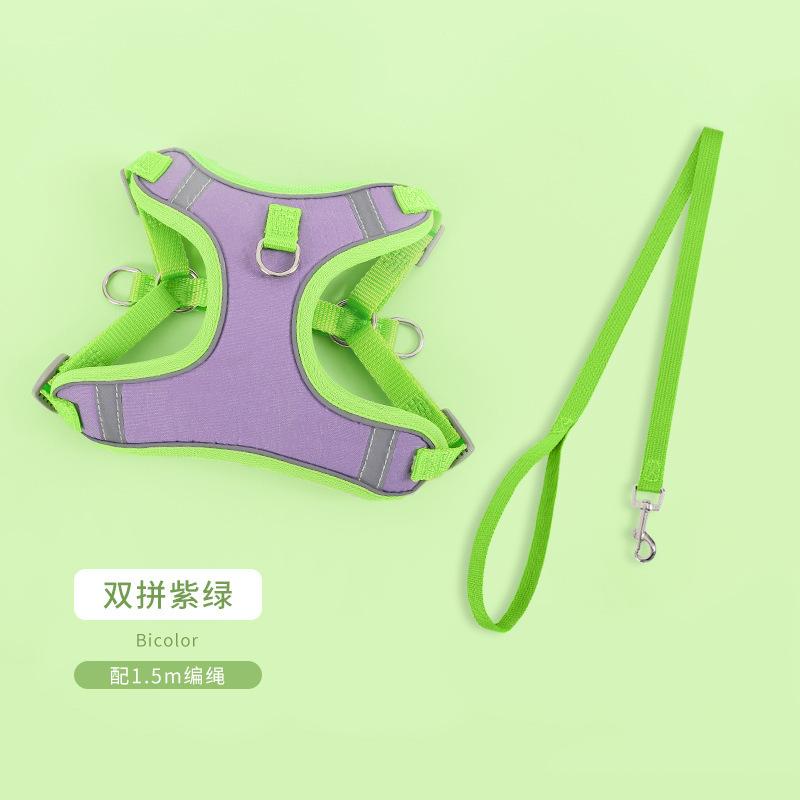 Popular Pet Chest Strap, Suede Cat And Dog Strap, Reflective And Breathable Dog Rope, Dog Leash.