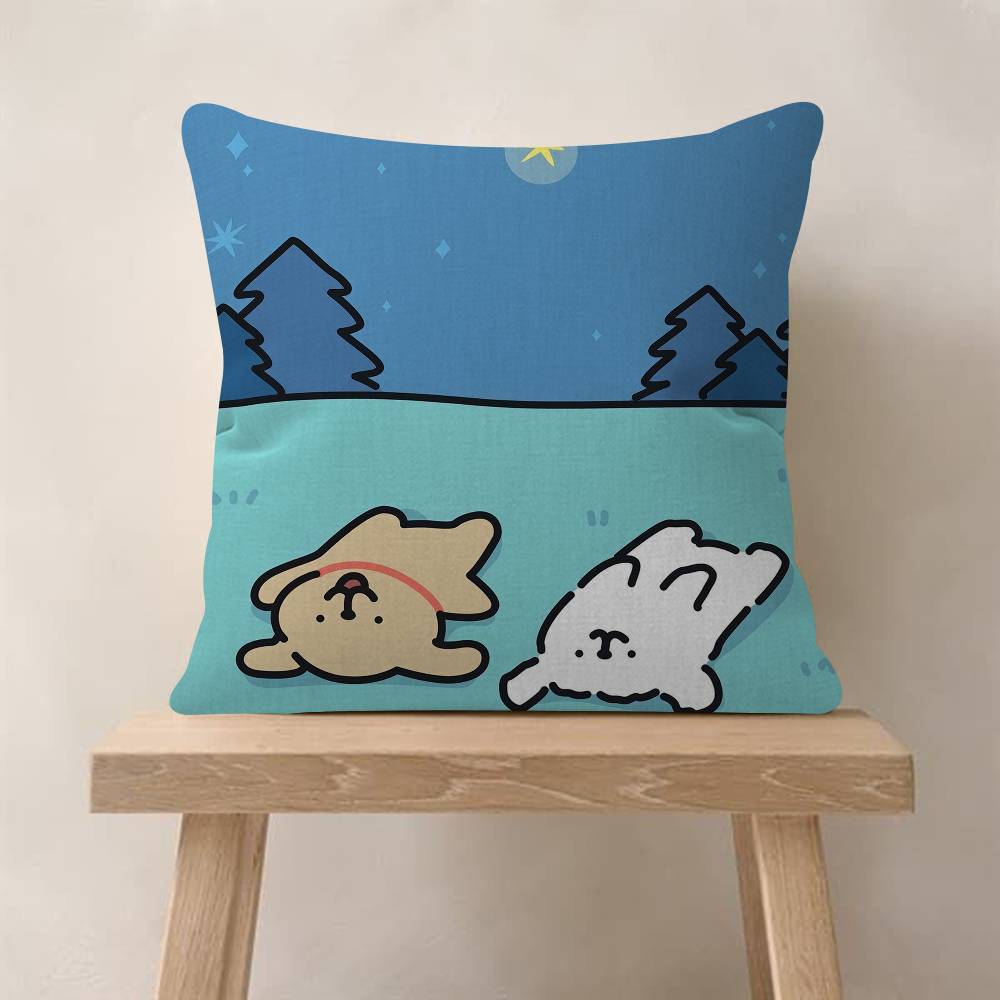 

Cartoon Cute Maltese Dog Kawaii Pillow Gift Home Office Decoration Bedroom Sofa Car Cushion Cover Case x 30x30 cm