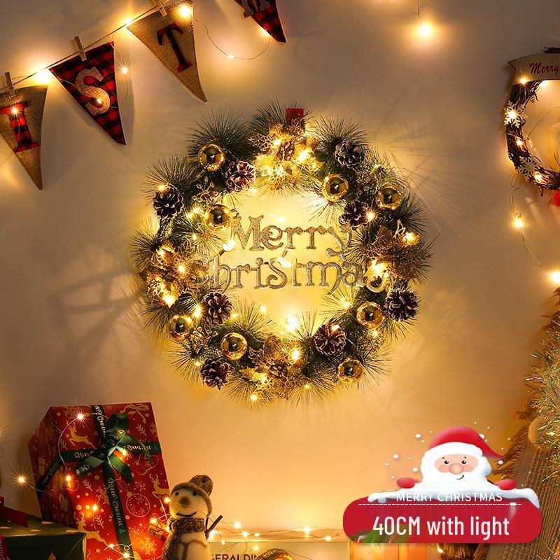 Christmas Wreath - 40/50/60cm Holiday Decorations & Ornaments for Door Hanging