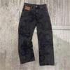 STREETRICH High Waist Slim Fit Comfortable Men's Denim Jeans Artisanal Craftsmanship Loose Style Long Pants Hand-Painted Washed Print