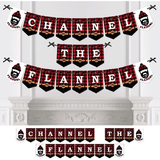 Big Dot of Happiness Lumberjack - Channel the Flannel - Party Bunting Banner - Buffalo Plaid Party Decorations - Channel the Flannel