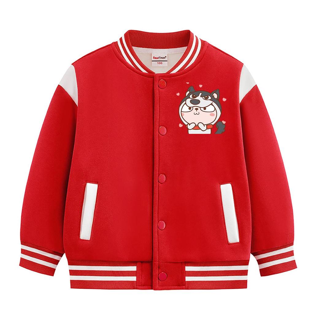 Boys' Stylish Baseball Jacket - Spring, Autumn & Winter 2026 Collection, Plus Velvet, Thickened Outerwear for Medium & Large Kids