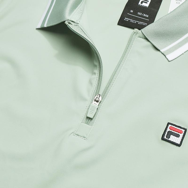 FILA Tennis Minimalist Classic Retro Sports Polo Shirt Women tops Water-Grass-Gray-Green A11W623105FGN