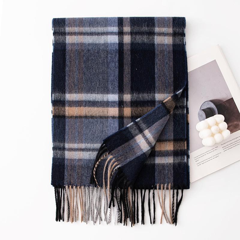 Wool Scarf Women's Autumn and Winter New Korean Style Plaid Shawl Long Cold-proof Warm Tassel Scarf