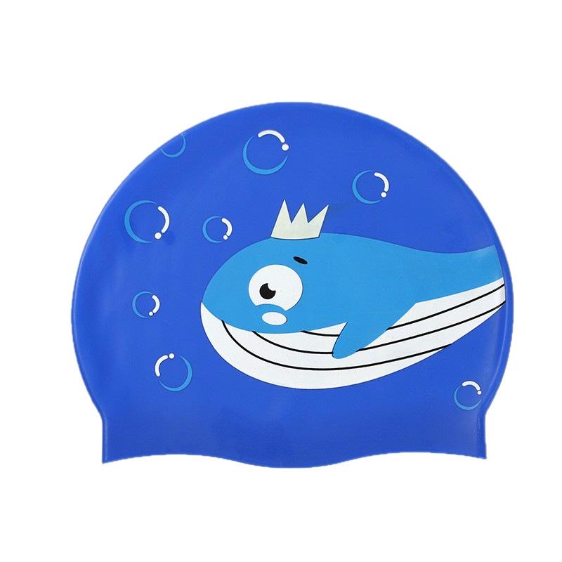 Dinosaur Kids' Waterproof Silicone Swim Cap – Comfortable Fit, Ear & Hair Protection, Cute Cartoon Design for Boys & Girls