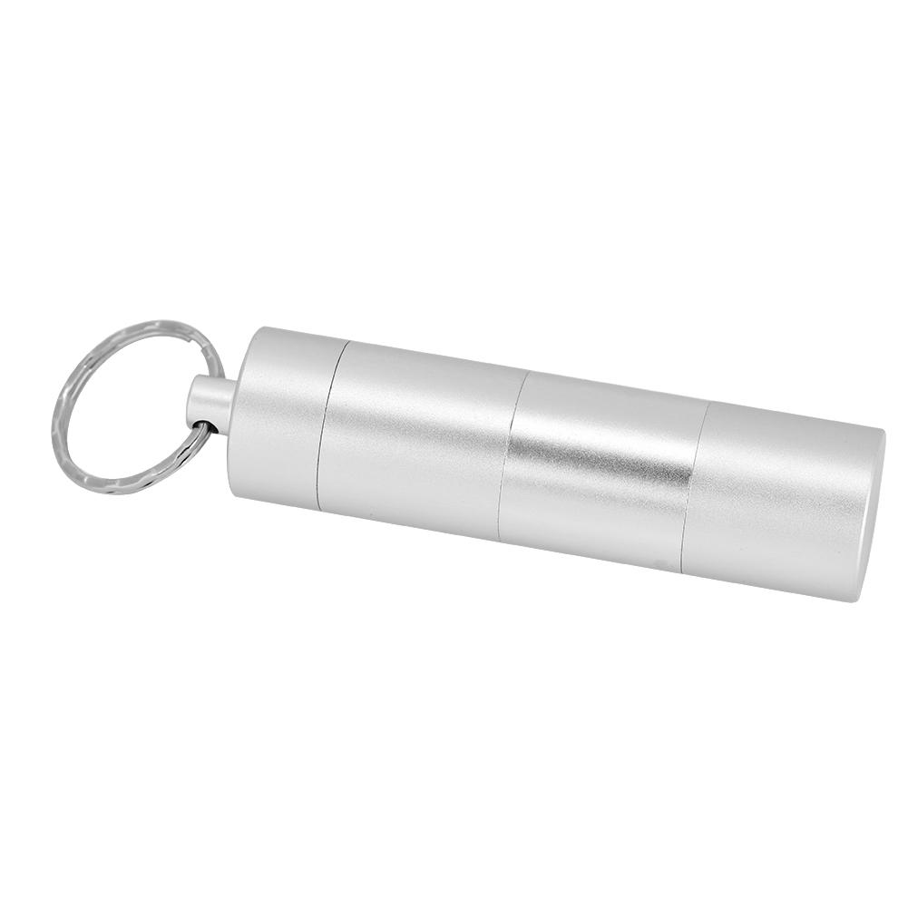 Waterproof Aluminum Alloy Pill Bottle Medicine Container Holder for Outdoor Survival(Silver)