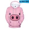 Kawaii Animal Lucky Pink Pig 3D Hoodies Sweatshirts Women Oversized Hoodies 3D Winter Casual Sweatshirt Streetwear Clothes
