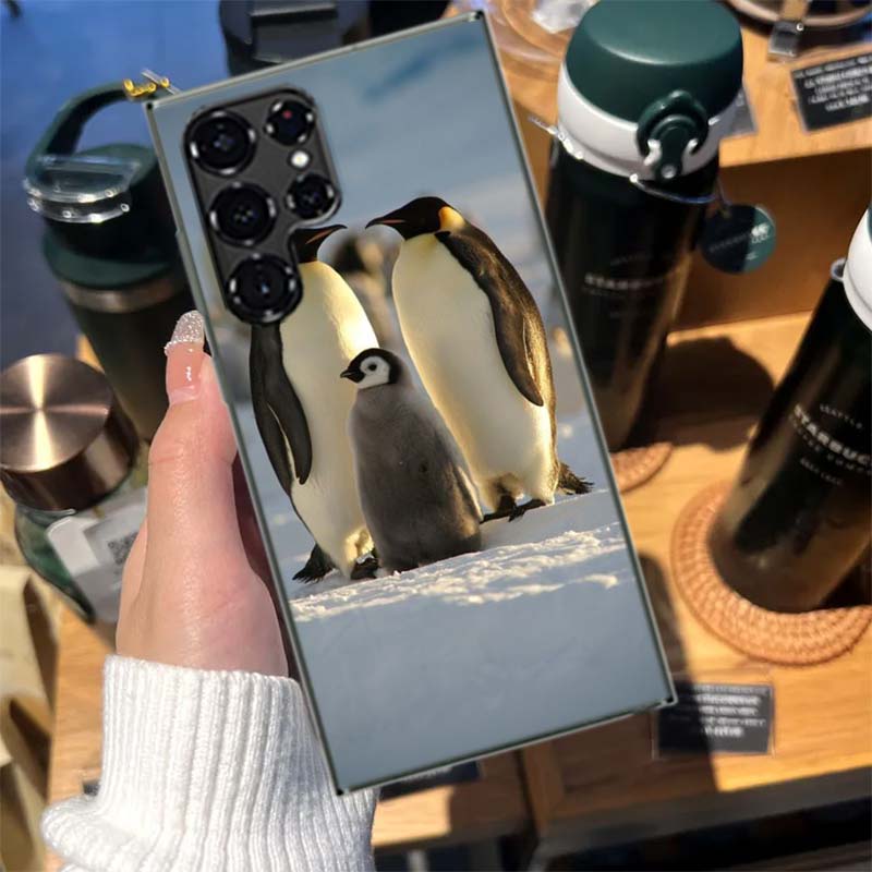 Penguins Love at the North Pole Cases Phone Case for Samsung Galaxy S26 Ultra S25 Edge S24 S23 FE S21 Plus S20 S22 Cover TPU Cap
