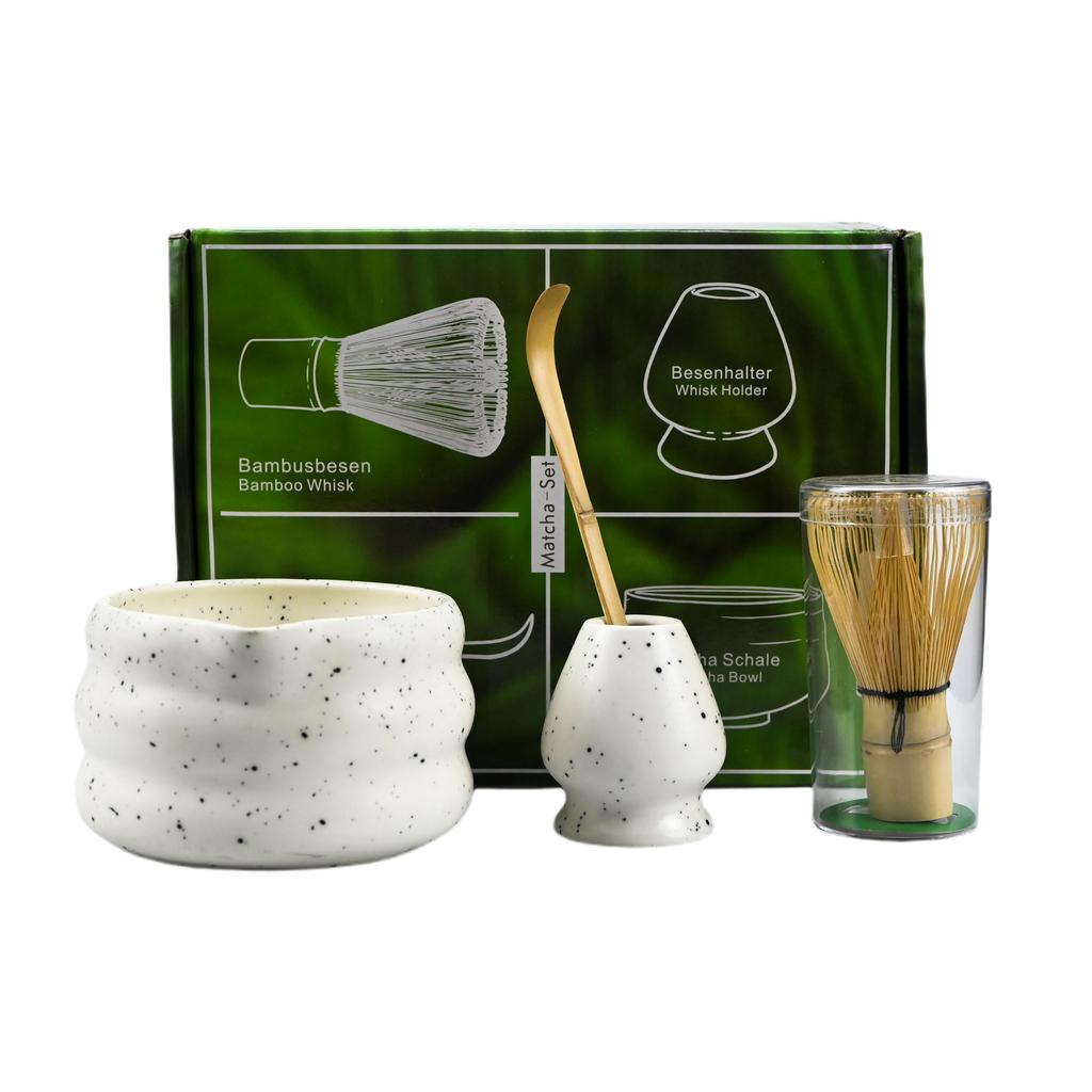 4 st Japanskt Matcha-set Matcha-skål med Mun Songdynastin Te-spetsverktyg Matcha-vispställ